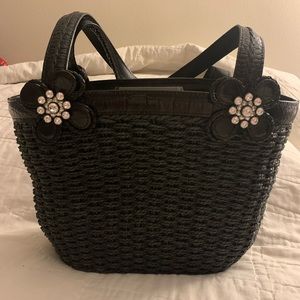 Brighton Black Straw Handbag